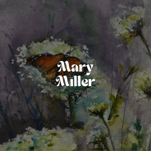 An image of work by artist Mary Miller with their name superimposed over the image.