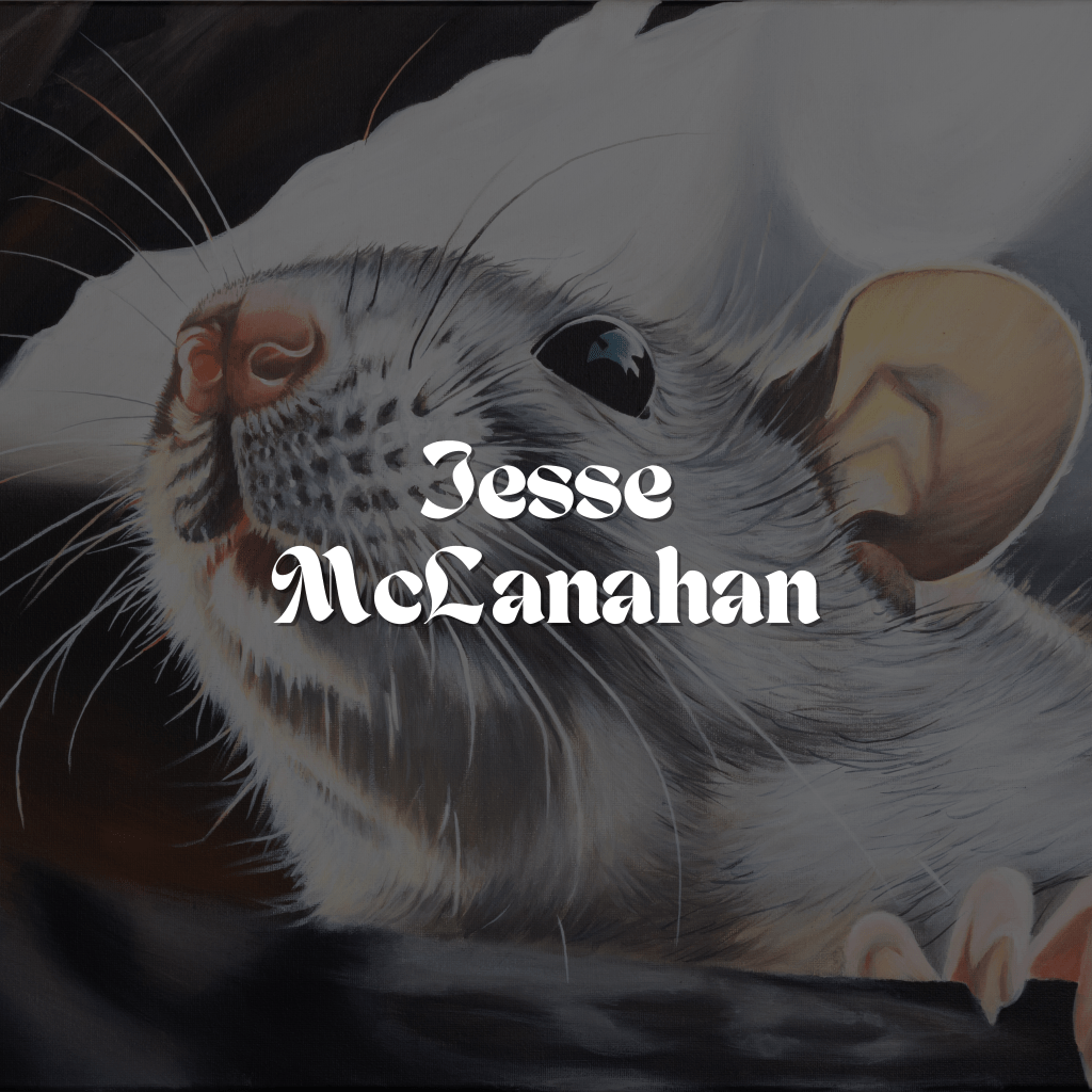 An image of work by artist Jesse McLanahanwith their name superimposed over the image.