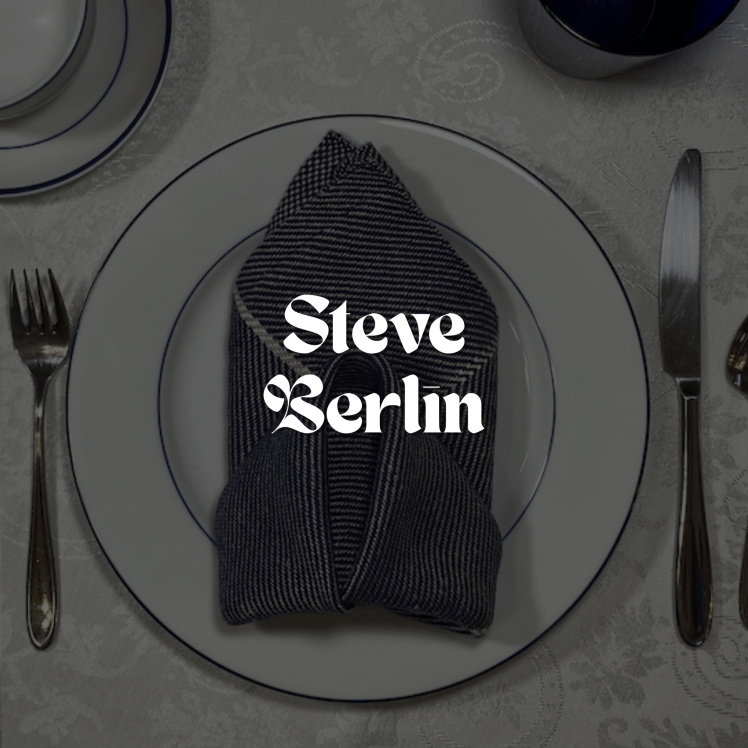 An image of work by artist Steve Berlin with their name superimposed over the image.